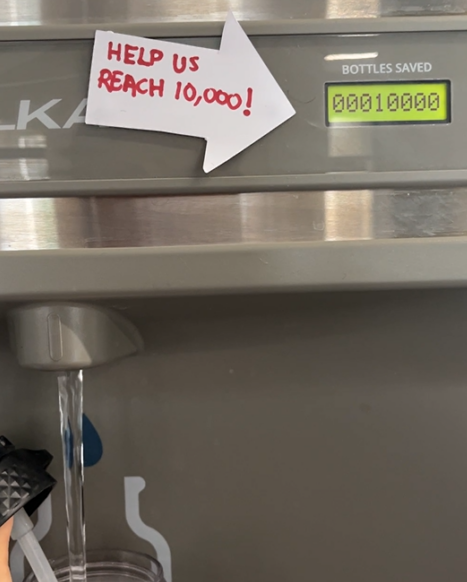 water refill station reaching 10,000 bottles