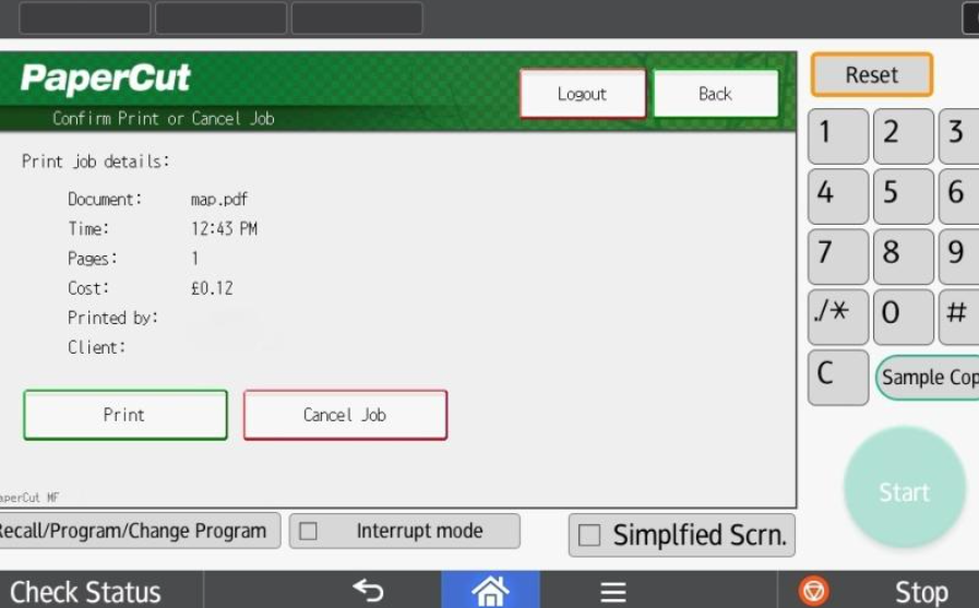 If you select an individual print job, you can choose to either just print that job or cancel it.